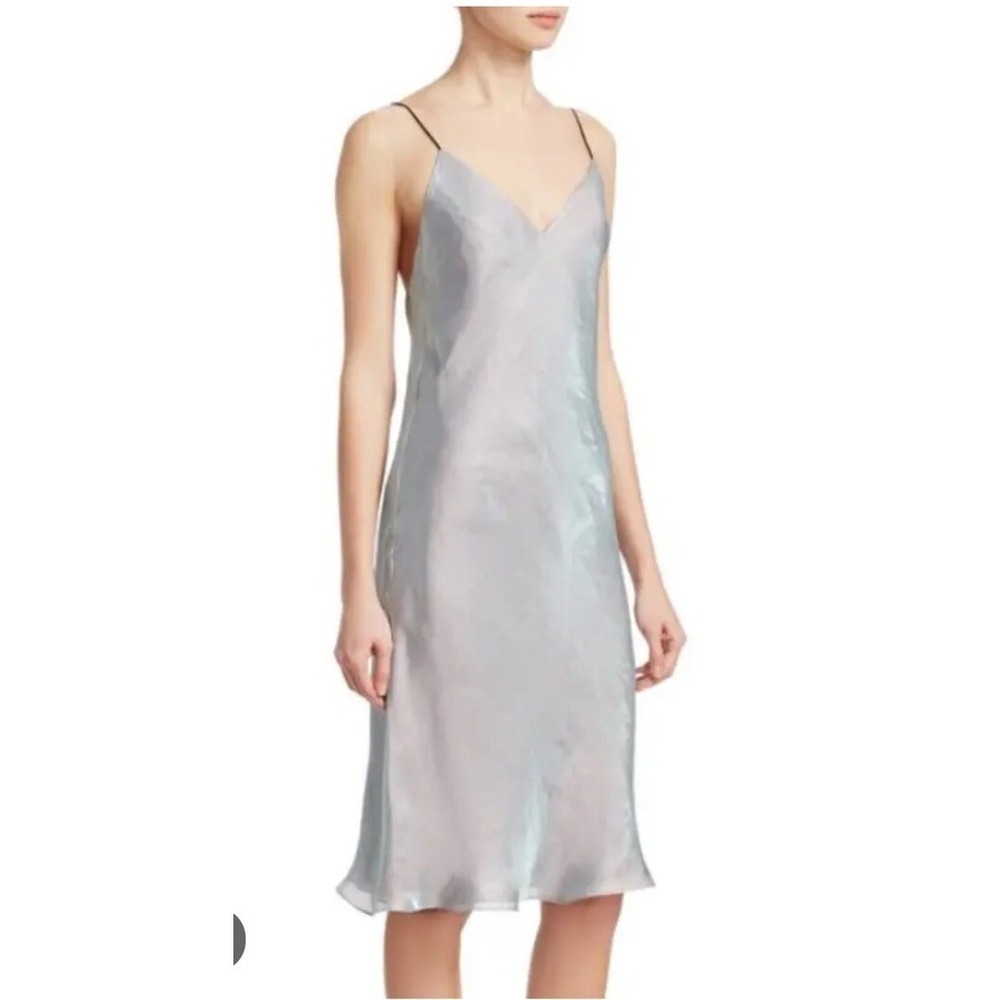 Rag & Bone Shimmery Silver Astrid Slip Dress 6 Party